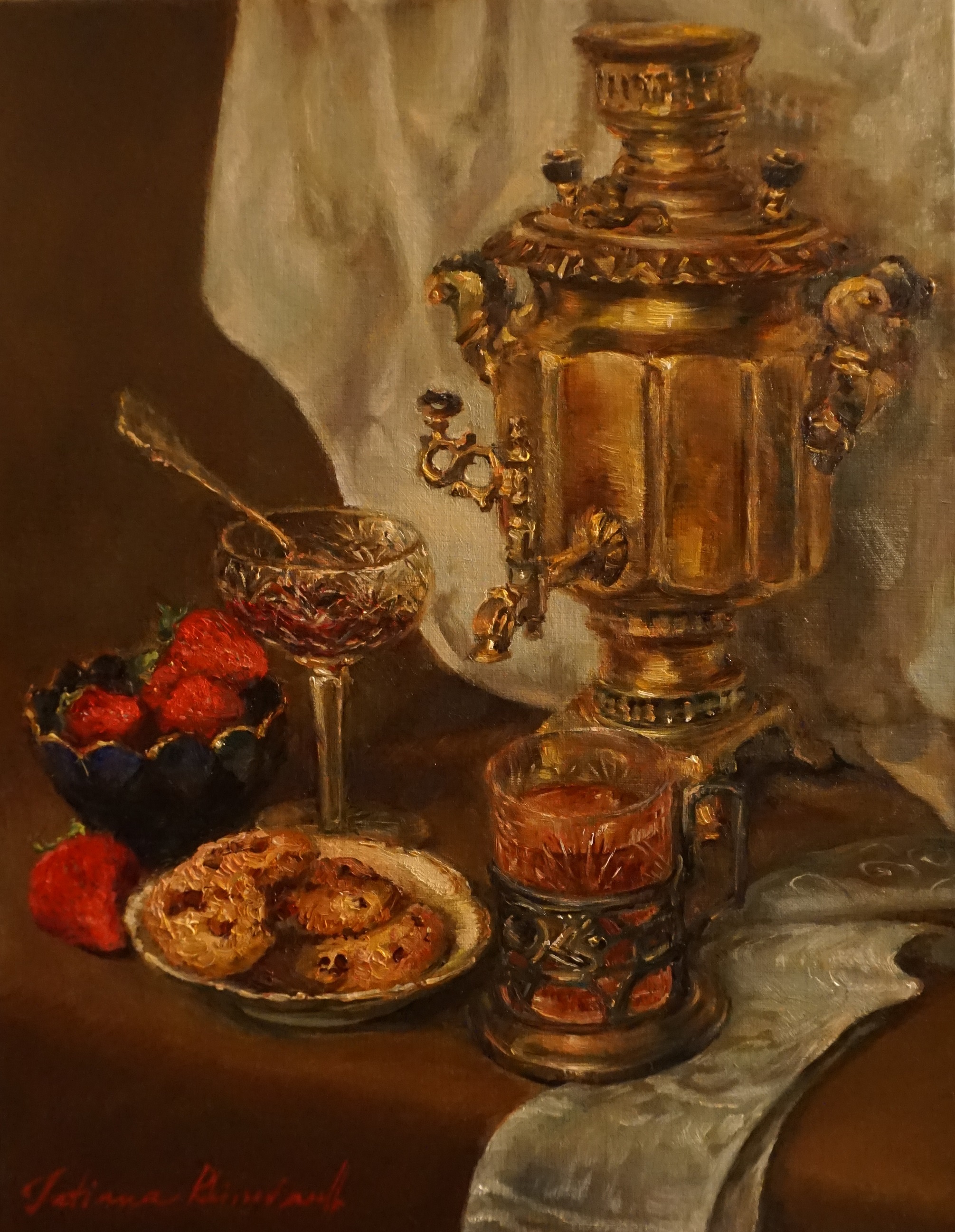 Still life with Russian Samovar by Tatiana Rhinevault - Click for Details