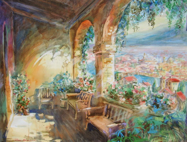 Balcony in Florence by Tatiana Rhinevault - Click for Details